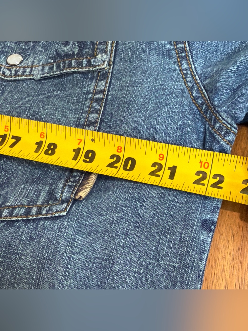 We The Free The Short Of It Denim Top Oversized Western Tunic Shirt M - Picture 9 of 14